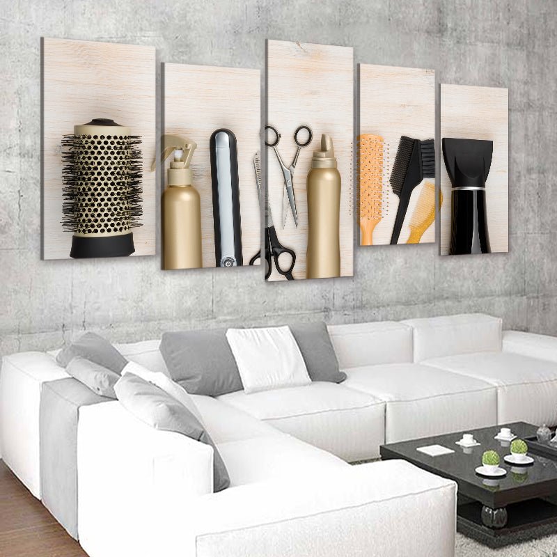 Hairdresser Tools Multi Panel Canvas Wall Art-Stunning Canvas Prints