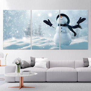 Snowman Christmas Tree Wall Art-Stunning Canvas Prints