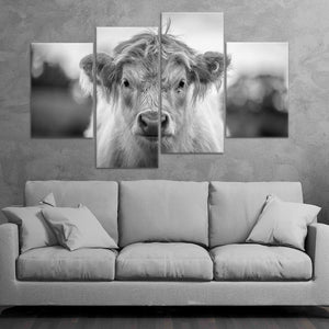 Black And White Highland Calf Wall Art Canvas-Stunning Canvas Prints