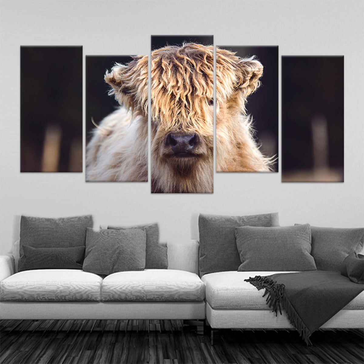 Mini Shaggy Cow Wall Art Large Canvas Prints, Art Prints & Paintings