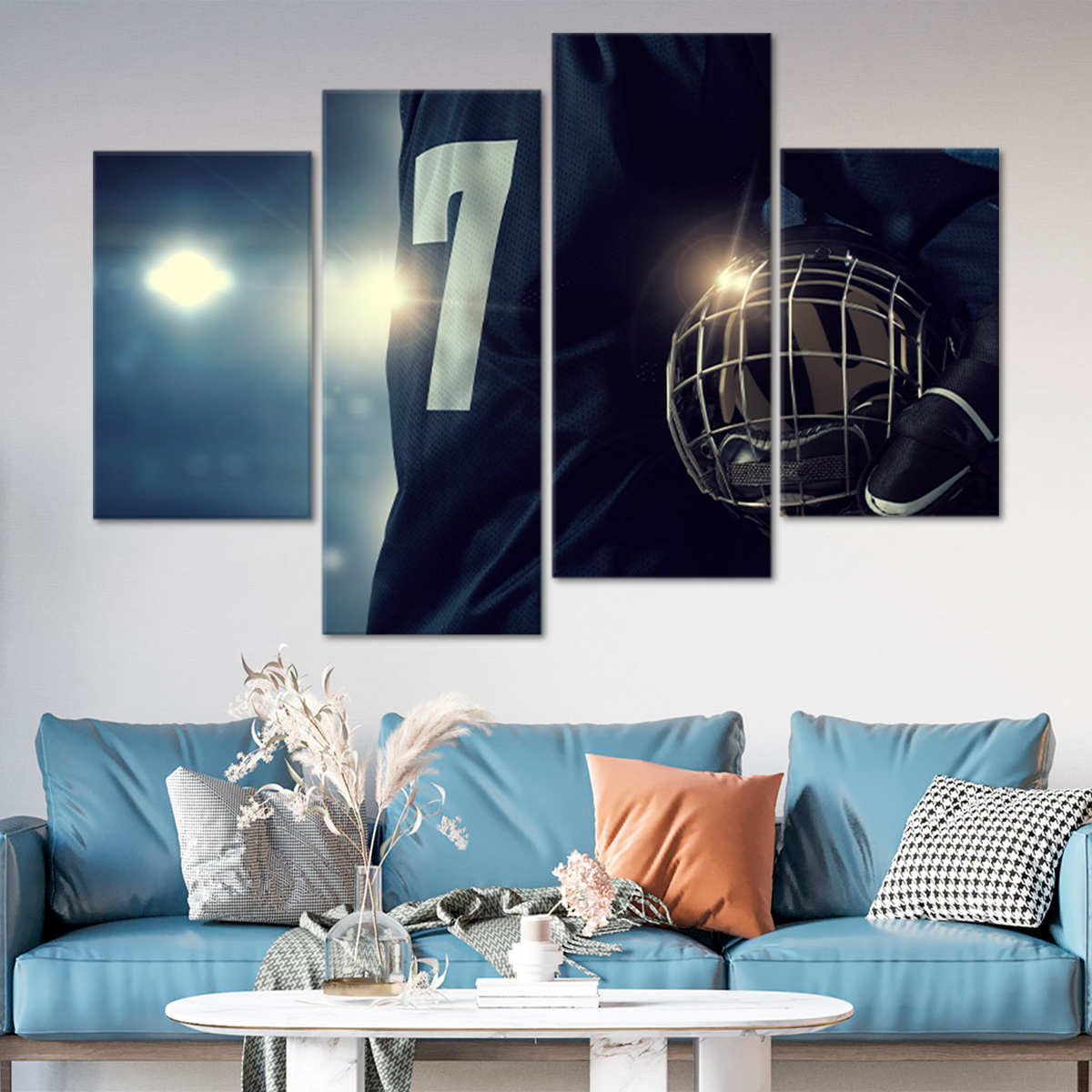 Hockey Player Multi Panel Canvas Wall Art