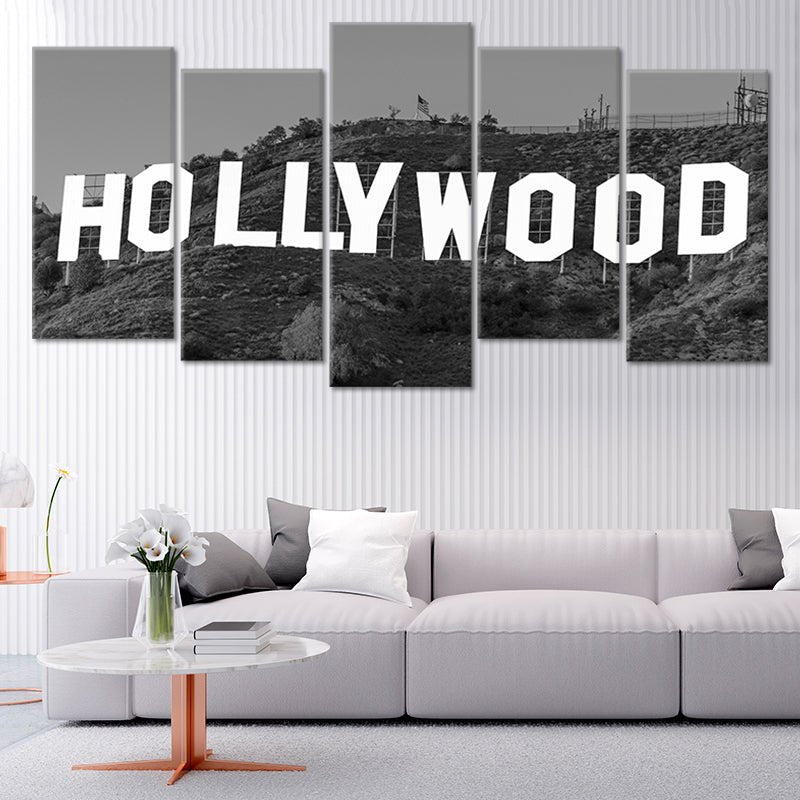Hollywood Sign Multi Panel Canvas Wall Art 1 piece