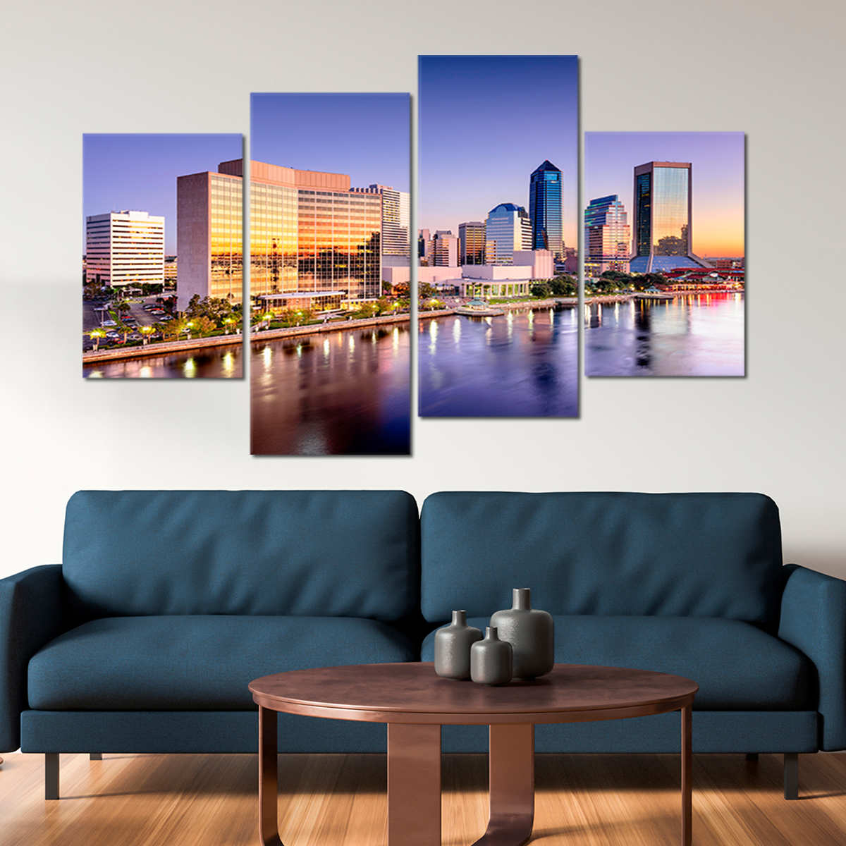 Jacksonville Skyline At Twilight Wall Art Canvas-Stunning Canvas Prints