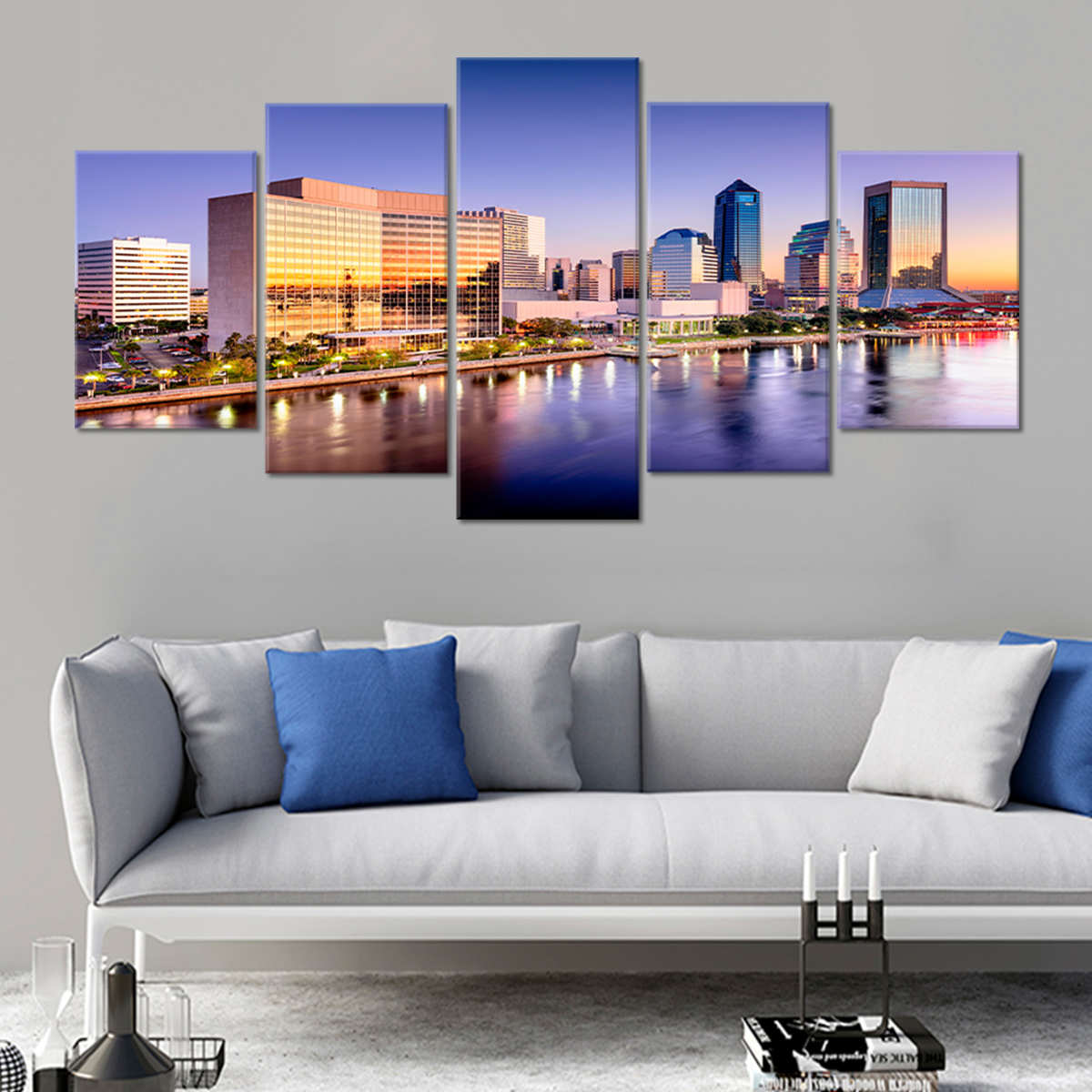 Jacksonville Skyline At Twilight Wall Art Canvas-Stunning Canvas Prints