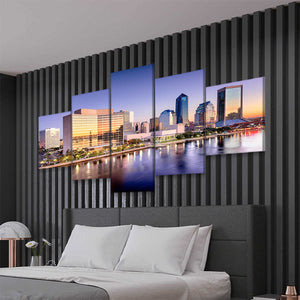 Jacksonville Skyline At Twilight Wall Art Canvas-Stunning Canvas Prints