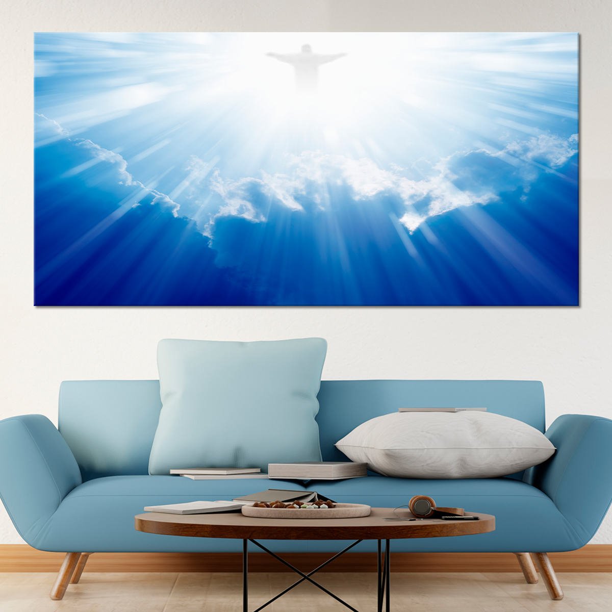 Jesus Christ In The Sky Canvas Wall Art