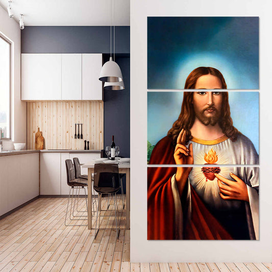 Sacred Heart Of Jesus Wall Art Christian framed wall art, sacred heart of Jesus print, contemporary Christian artwork, religious picture frames