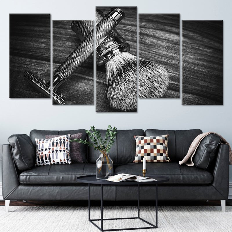 Monochrome Tools For Hair Wall Art Canvas Print-Stunning Canvas Prints