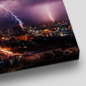 Lightning Skyline Wall Art Canvas-Stunning Canvas Prints