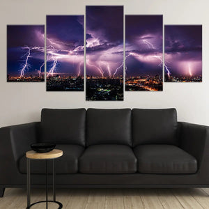 Lightning Skyline Wall Art Canvas-Stunning Canvas Prints