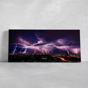 Lightning Skyline Wall Art Canvas-Stunning Canvas Prints