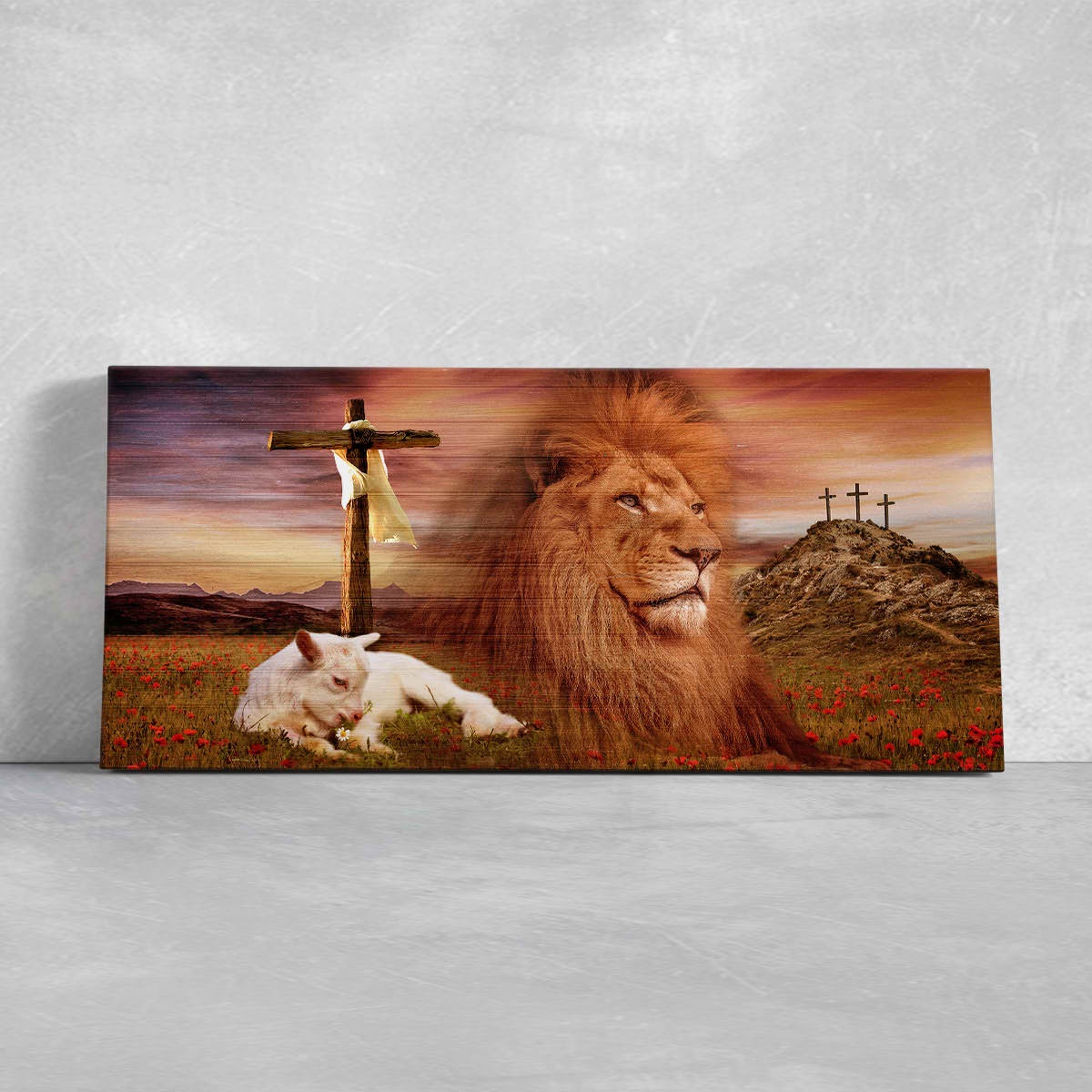 Christian framed artwork, powerful Jesus lion painting, Christian artwork on canvas, spiritual canvas wall art, framed Christian wall decor.