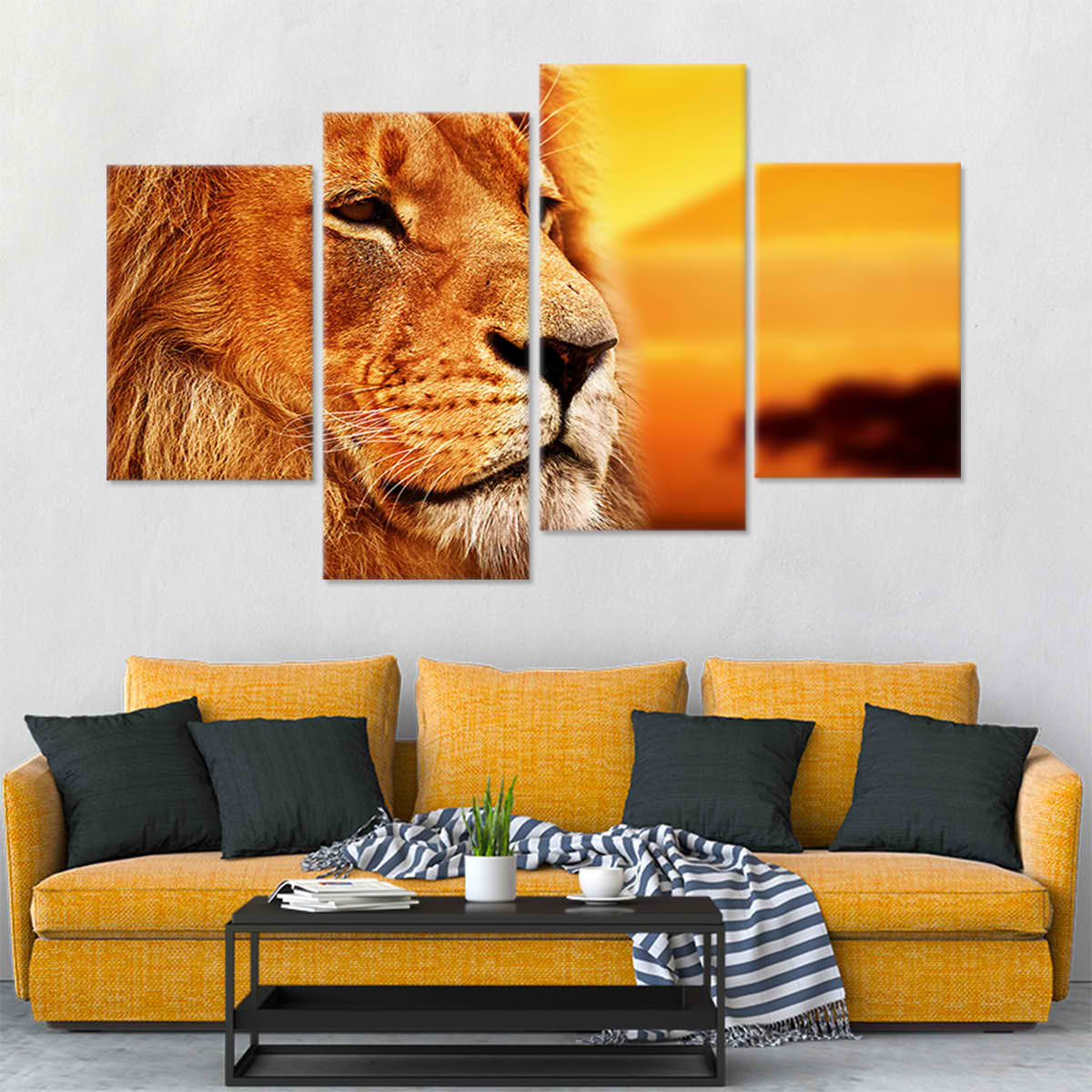 Savanna Lion Portrait Wall Art Canvas-Stunning Canvas Prints