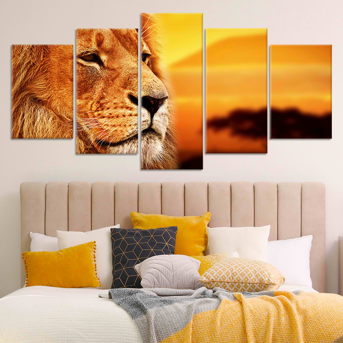 Savanna Lion Portrait Wall Art Canvas-Stunning Canvas Prints