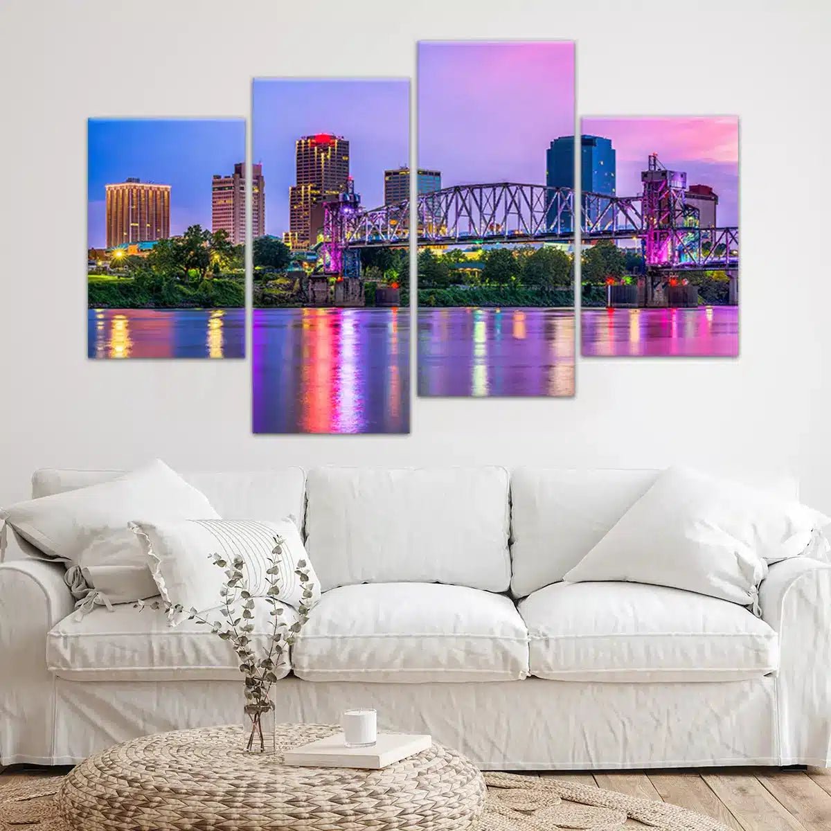 Little Rock Skyline Wall Art Canvas-Stunning Canvas Prints