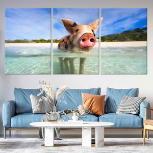 Swimming Pigs Wall Art Canvas-Stunning Canvas Prints