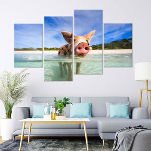 Swimming Pigs Wall Art Canvas-Stunning Canvas Prints