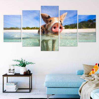 Swiming Pigs Of Exuma Wall Art Canvas-Stunning Canvas Prints