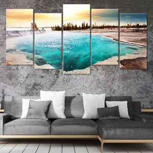 Mammoth Hot Springs Multi Panel Canvas Wall Art-Stunning Canvas Prints