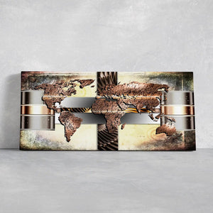 Modern World Map Wall Art-Stunning Canvas Prints