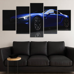 Car Canvas Wall Art, Modern Sports Car Artwork, Blue Car Canvas Prints