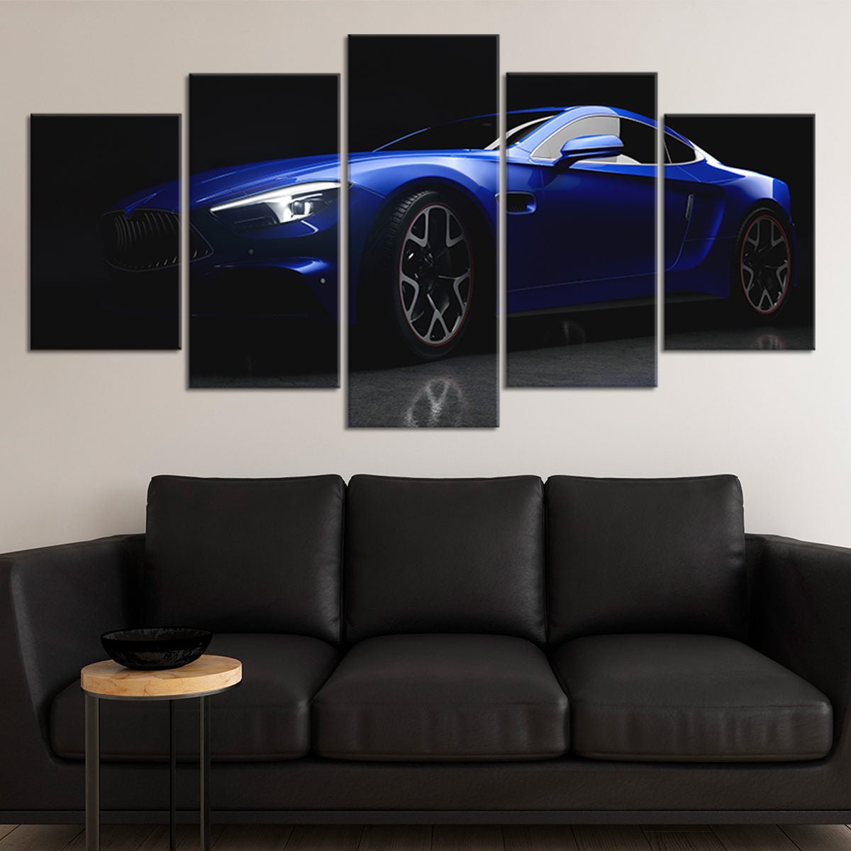 Car Canvas Wall Art, Modern Sports Car Artwork, Blue Car Canvas Prints