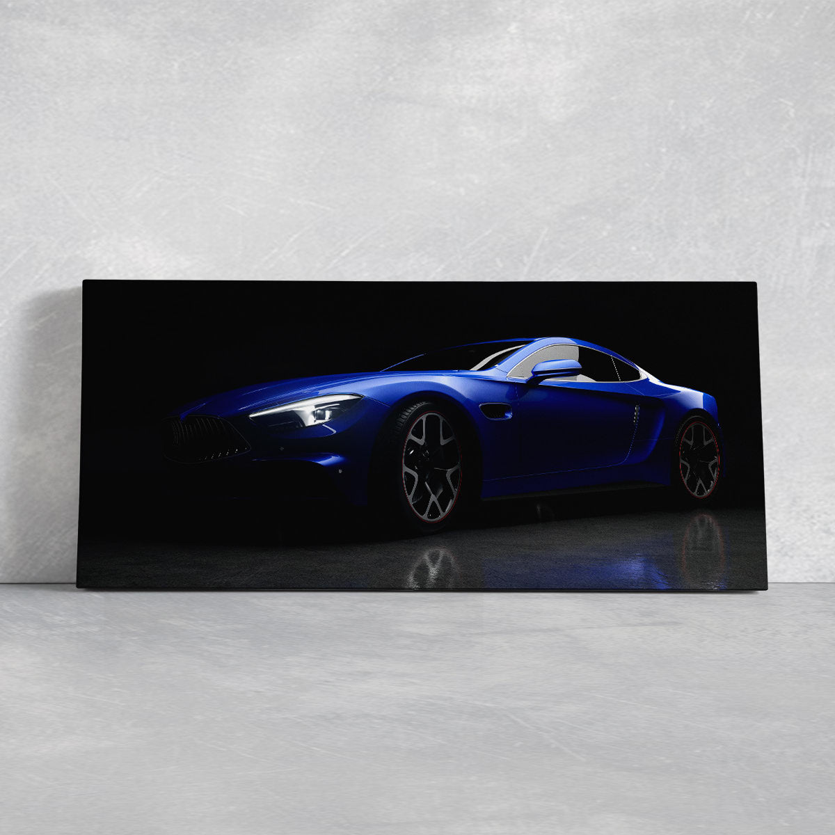 Car Canvas Wall Art, Modern Sports Car Artwork, Blue Car Canvas Prints
