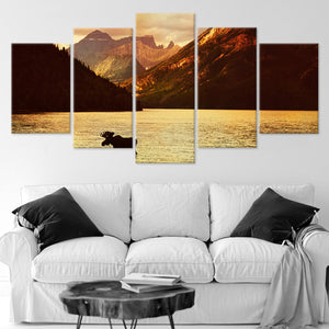 Lake Moose Wall Art Canvas-Stunning Canvas Prints