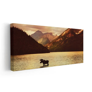 Lake Moose Wall Art Canvas-Stunning Canvas Prints
