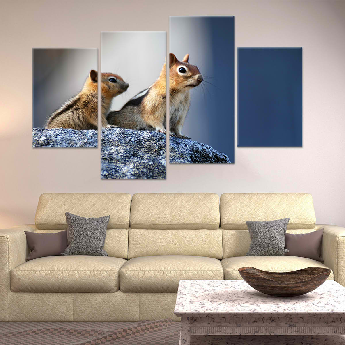 Mother And Baby Squirrel Wall Art Canvas-Stunning Canvas Prints
