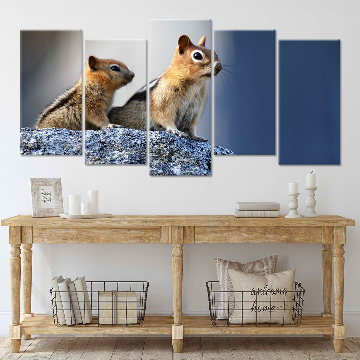Mother And Baby Squirrel Wall Art Canvas-Stunning Canvas Prints