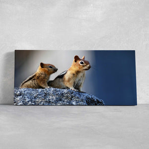 Mother And Baby Squirrel Wall Art Canvas-Stunning Canvas Prints