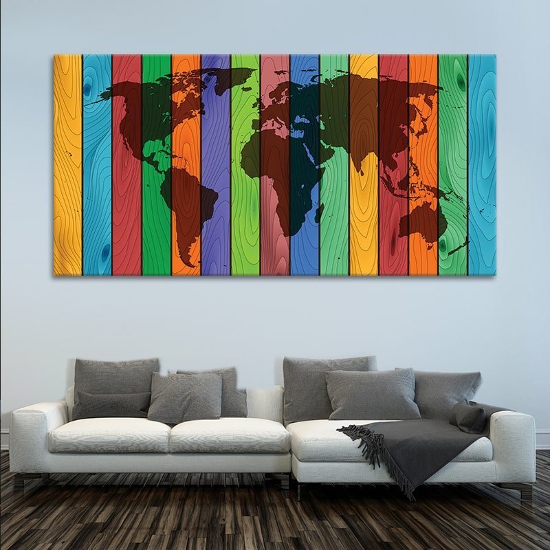 Colored World Map Wall Art Canvas Print-Stunning Canvas Prints