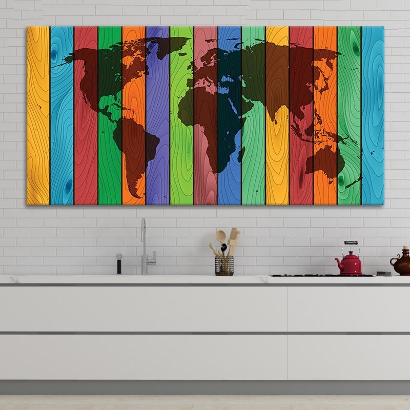 Colored World Map Wall Art Canvas Print-Stunning Canvas Prints