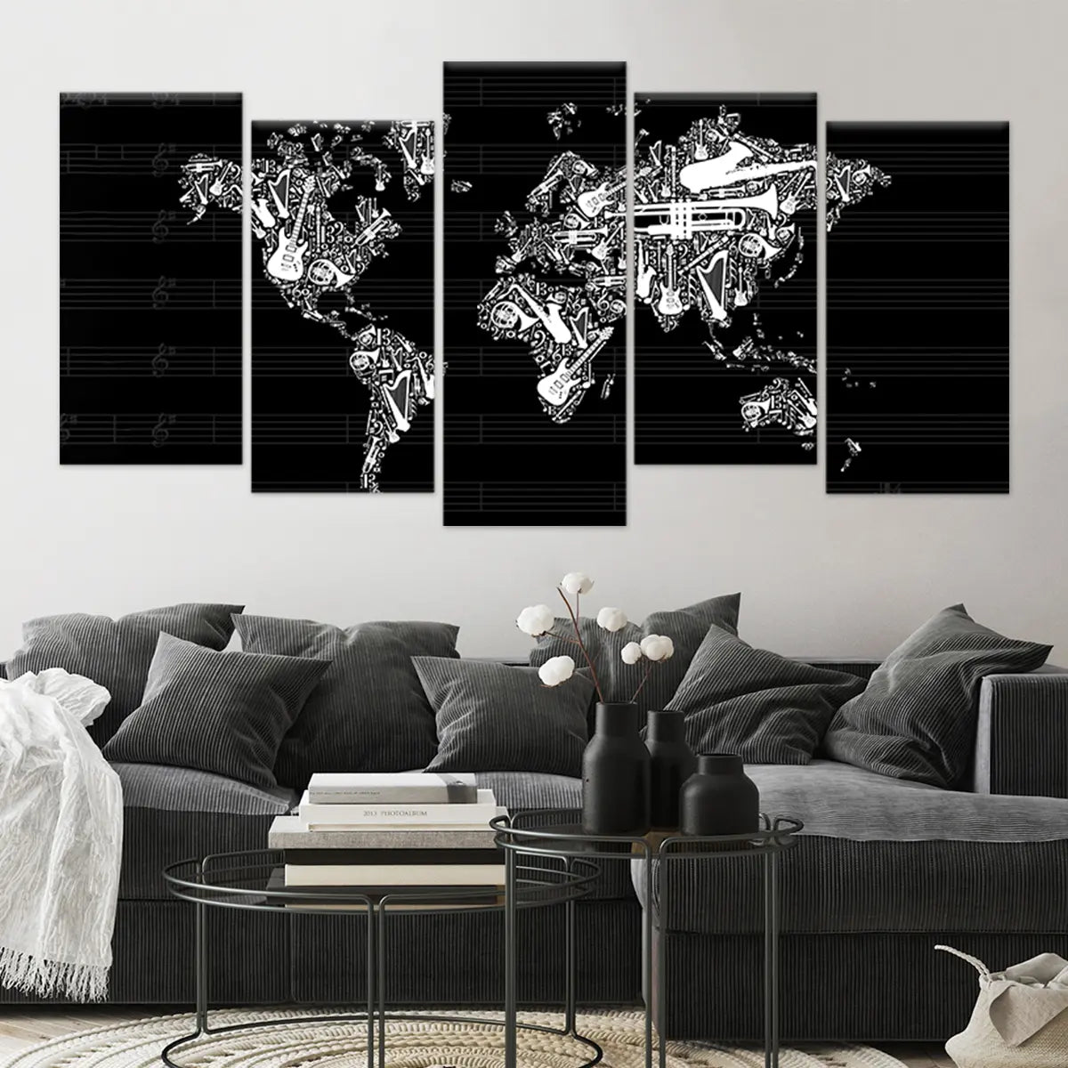 Music World Map Wall Art-Stunning Canvas Prints