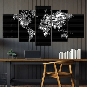 Musical World Map Wall Art Canvas Print-Stunning Canvas Prints
