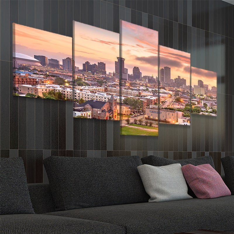 New Orleans At Sunset Skyline Wall Art Canvas-Stunning Canvas Prints