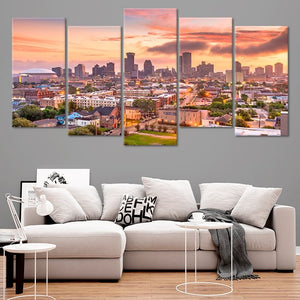 New Orleans At Sunset Skyline Wall Art Canvas-Stunning Canvas Prints