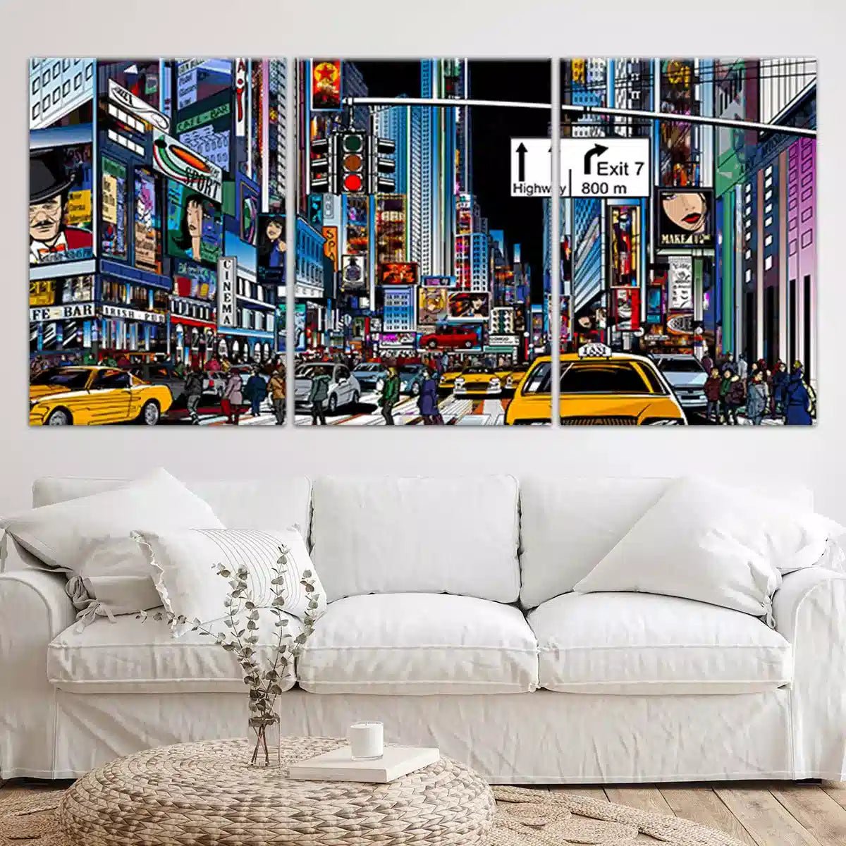 New York City Pop Art Canvas Multi Panel Canvas