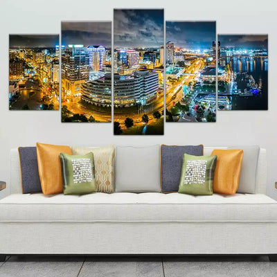 Norfolk At Night Skyline Virginia Wall Art-Stunning Canvas Prints