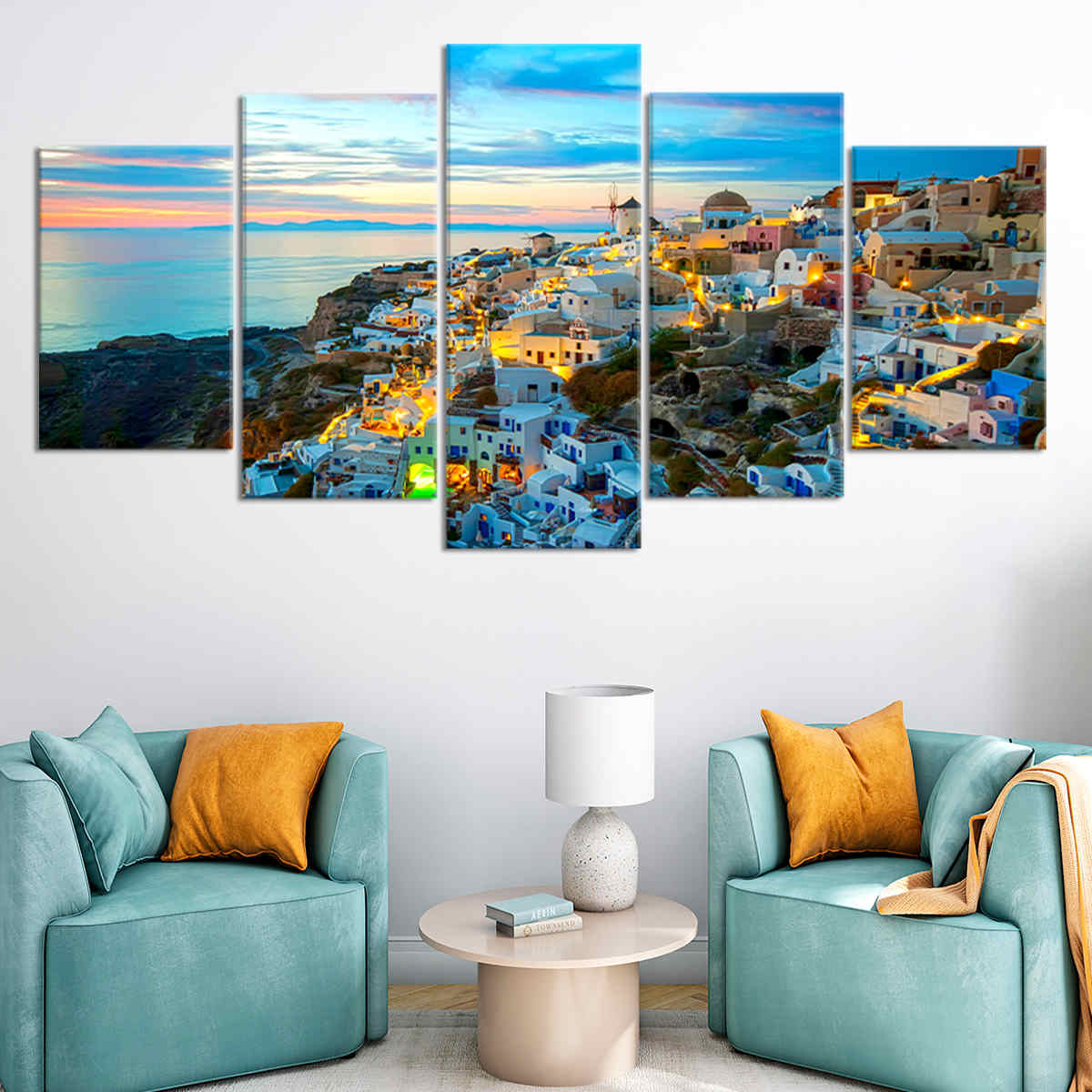 Oia Santorini Sunset Canvas Wall Art-Stunning Canvas Prints