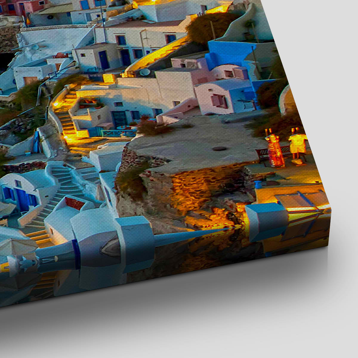 Oia Santorini Sunset Canvas Wall Art-Stunning Canvas Prints