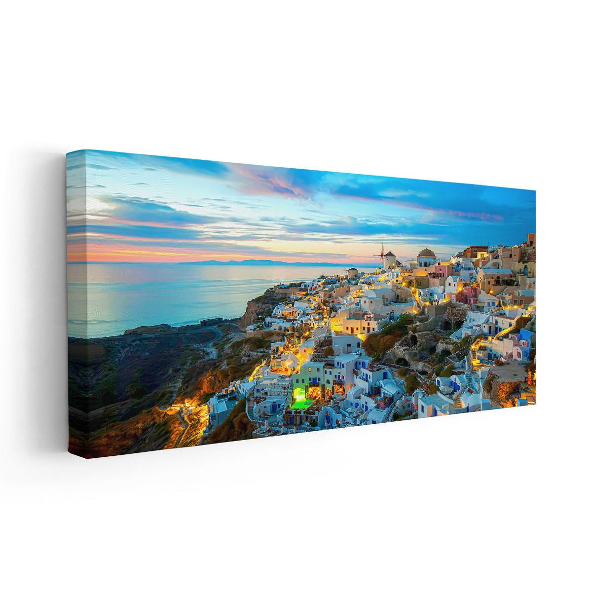 Oia Santorini Sunset Canvas Wall Art