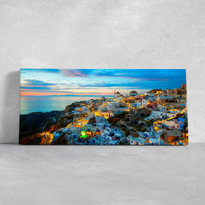 Oia Santorini Sunset Canvas Wall Art-Stunning Canvas Prints