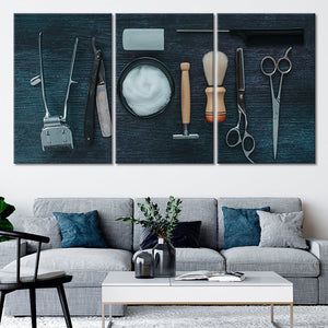 Vintage Shaving Tools Wall Art Canvas Print-Stunning Canvas Prints
