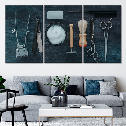 Vintage Shaving Tools Wall Art Canvas Print-Stunning Canvas Prints