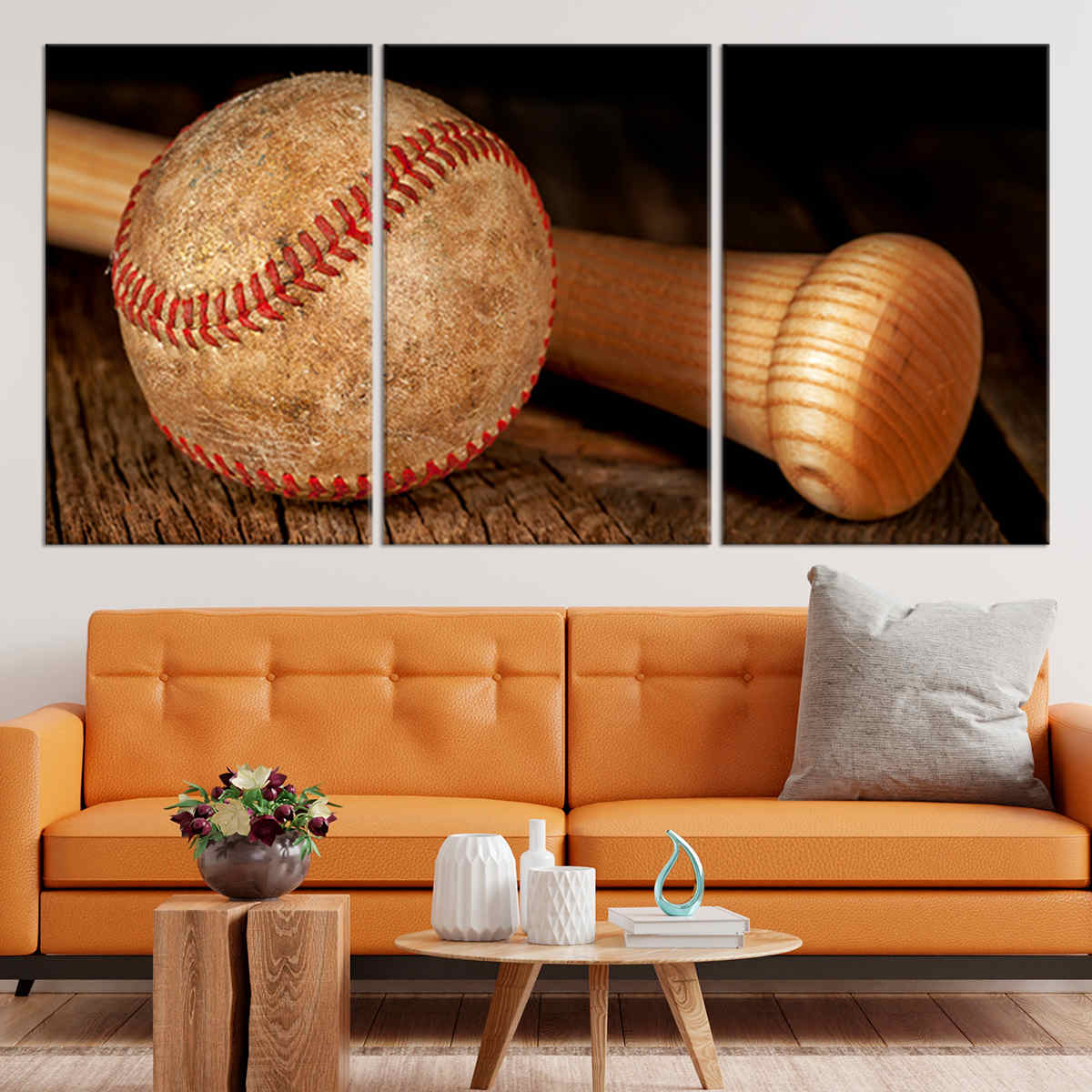 Rustic Baseball Wall Art Canvas Print-Stunning Canvas Prints