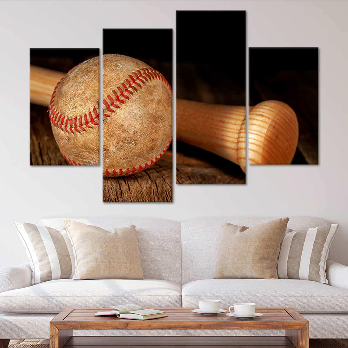 Rustic Baseball Wall Art Canvas Print-Stunning Canvas Prints