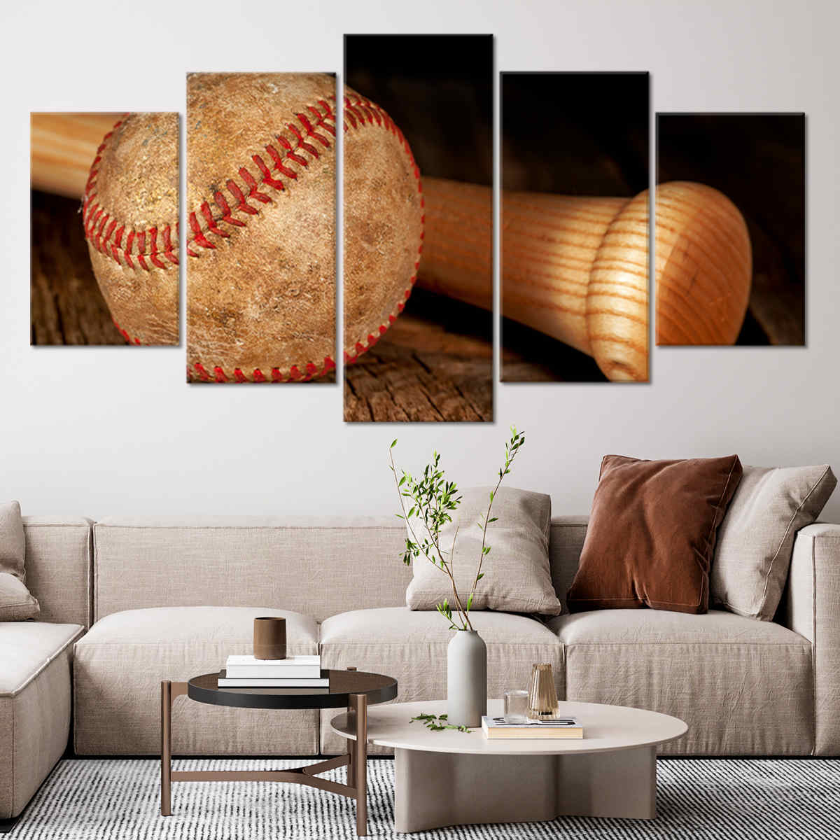 Rustic Baseball Wall Art Canvas Print-Stunning Canvas Prints