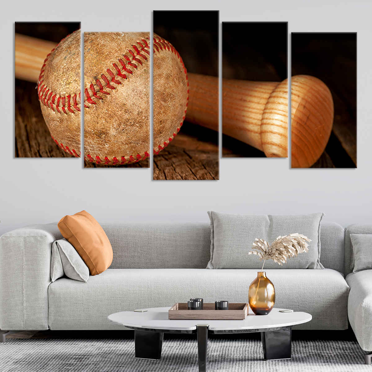 Rustic Baseball Wall Art Canvas Print-Stunning Canvas Prints